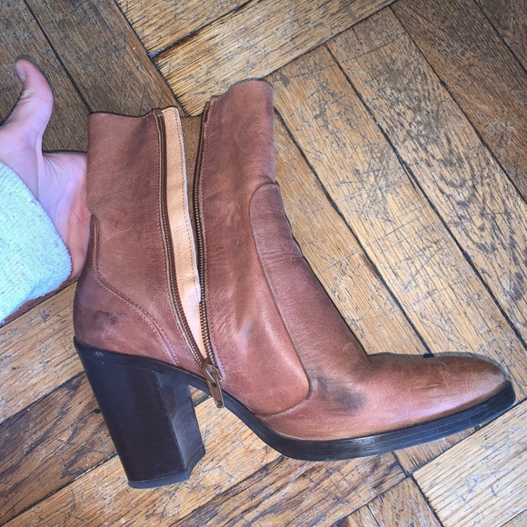 Brown Genuine Leather Booties - Picture 6 of 8